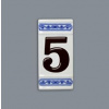 Číslo na dům - rámeček na střed, číslo 5, 110 x 55 mm, cibulák, Český porcelán