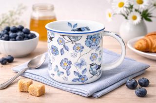 🐦 Tento roztomilý hrneček s ptáčky klame tělem. Vypadá jako plecháček, ale je vyrobený z porcelánu! 🤩 Nenechte se zmást...