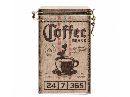 Plechová dóza s klipem Coffee Beans