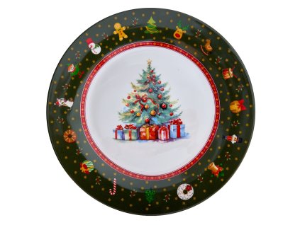 Vánoční mělký talíř – Zelený