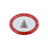 Červená sada talířů s vánočním motivem – 23 dílná souprava