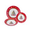 Červená sada tanierov s motívom vianoc - 23 dielna súprava