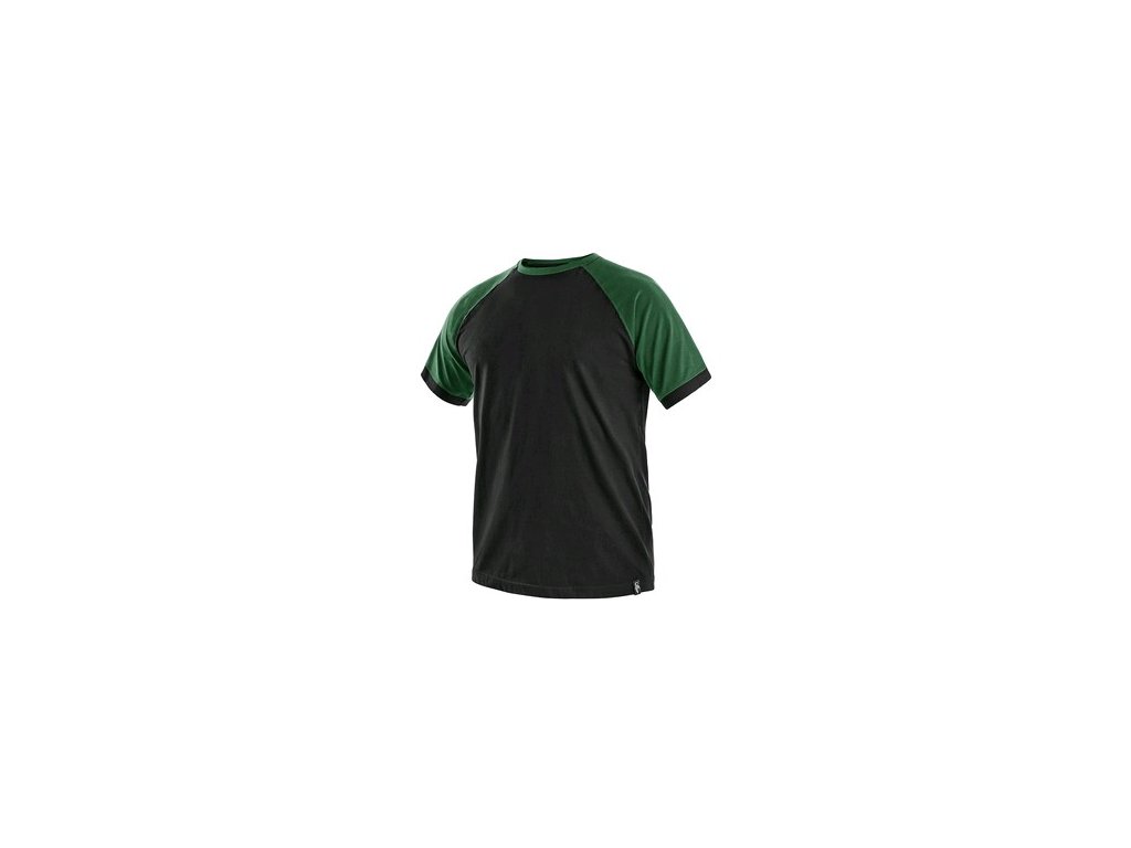 Tričko CXS OLIVER, krátký rukáv, černo-zelené (Velikost 3XL)