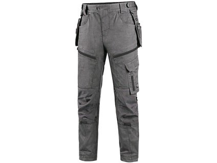 Kalhoty CXS LEONIS, pánské, šedé s černými doplňky (Velikost 64)