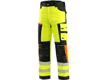 Kalhoty CXS BENSON výstražné, pánské, žluto-černé (Velikost 68)
