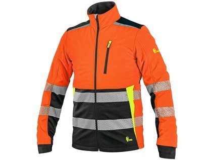 Bunda CXS BENSON, výstražná, softshell, oranžovo - černá (Velikost 3XL)