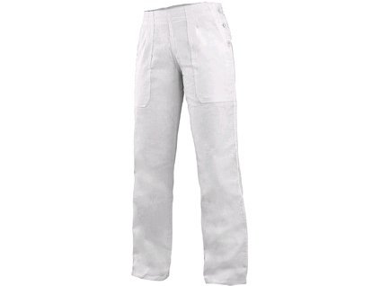 Dámské kalhoty DARJA s pasem do gumy, bílé (Velikost 64)
