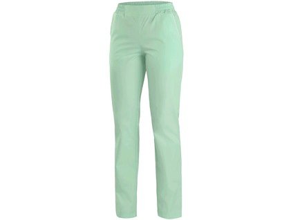 Dámské kalhoty CXS TARA zelené s bílými doplňky (Velikost 60)