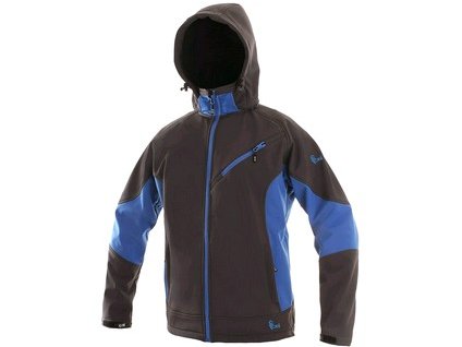 Pánská softshell bunda CXS SACRAMENTO, šedo-modrá (Velikost 4XL)
