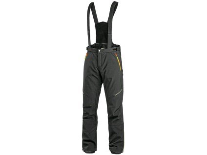 Kalhoty CXS TRENTON, zimní softshell, pánské, černé s HV žluto/oranžovými doplňky (Velikost 60)