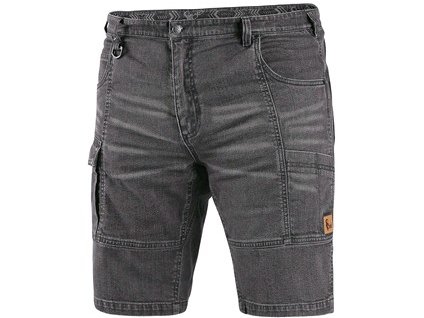 Kraťasy jeans CXS MURET, pánské, šedo-černá (Velikost 62)