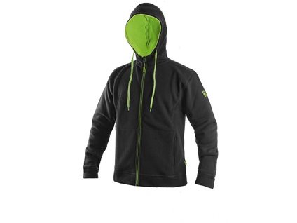Mikina CXS HARRISON, pánská, černo-zelená (Velikost 3XL)