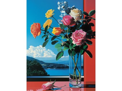 KVE 12 Obrazy na płótnie Rysunek Bukiet róż