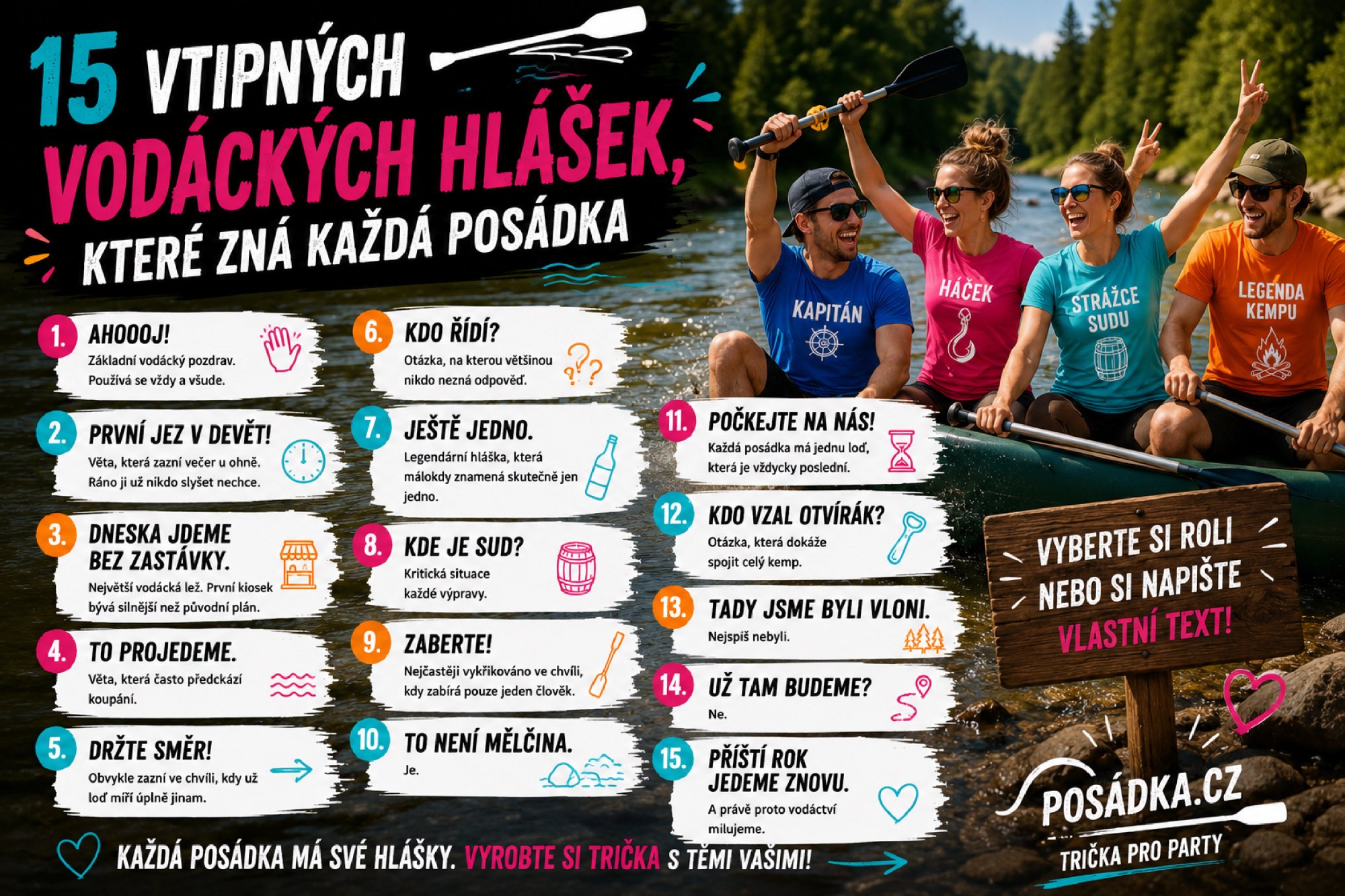 15 vtipných vodáckých hlášek, které zná každá posádka