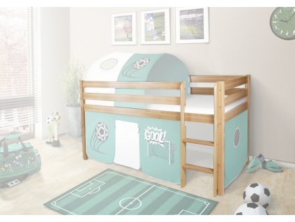 Vyvýšená detská posteľ POLA 90x200 - borovica
