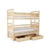 Poschodová posteľ s prístelkou Petra 2 200x90 - prírodná