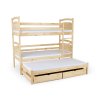 Poschodová posteľ s prístelkou Petra 2 200x90 - prírodná