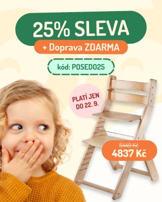 ⏰ Čas běží a s ním i naše NEJVĚTŠÍ akce do konce roku. Rostoucí židli posedo právě teď pořídíte o 25% levněji a s dopravou...