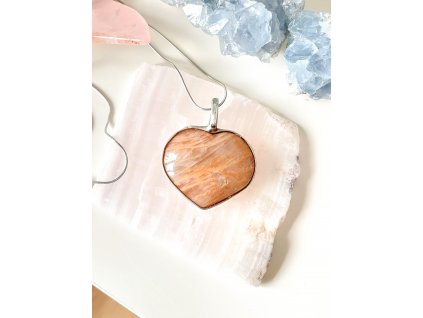 náhrdelník Srdce - měsíční kámen