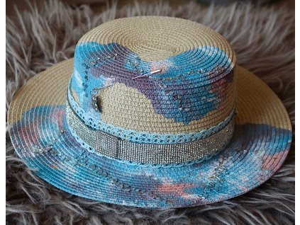 straw panama flowing štras