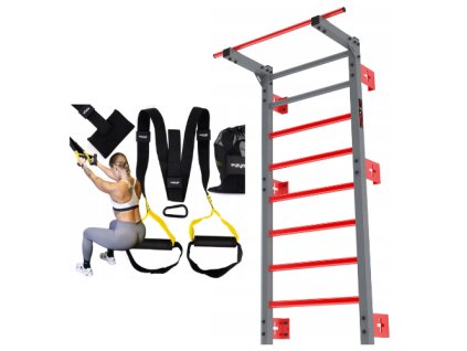 Žebřiny s hrazdou a posilovací popruhy - Zider Profi