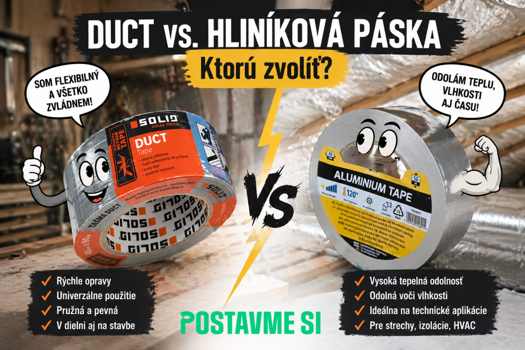 Opravná páska DUCT vs. hliníková páska – ktorú zvoliť?