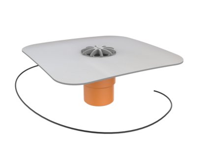 Balkónový vpust priamy s ohrevom s PVC manžetou