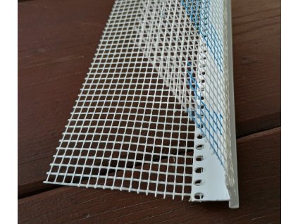 Rohová lišta PVC so sieťkou VERTEX s okapom nepriznaným - 2,5m