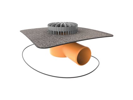 Terasový vpust bočný s ohrevom s bitúmenovou manžetou