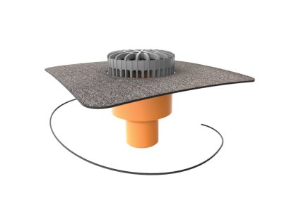 Terasový vpust priamy s ohrevom s bitúmenovou manžetou