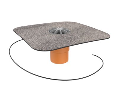 Balkónový vpust priamy s ohrevom s bitúmenovou manžetou