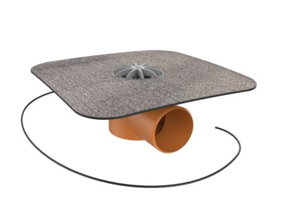 Balkónový vpust bočný s ohrevom s bitúmenovou manžetou