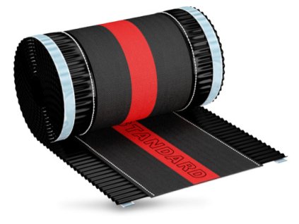 Hrebeňový a nárožný vetrací pás Q-ROLL - 390 x 5000 mm - Čierna