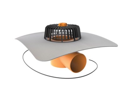 Strešný vpust bočný s ohrevom s PVC manžetou