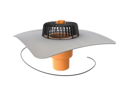 Strešný vpust priamy s ohrevom s PVC manžetou