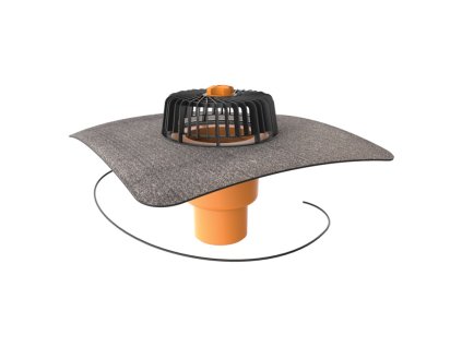 Strešný vpust priamy s ohrevom s bitúmenovou manžetou