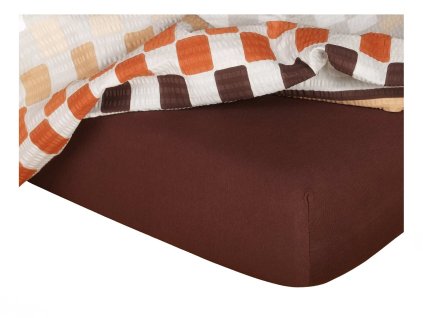 Jersey prostěradlo tmavě hnědé (Rozměr 180x220x20)