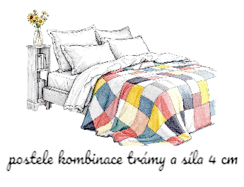 POSTELE KOMBINOVANÉ MATERIÁL TRÁMY + SILA 4 CM