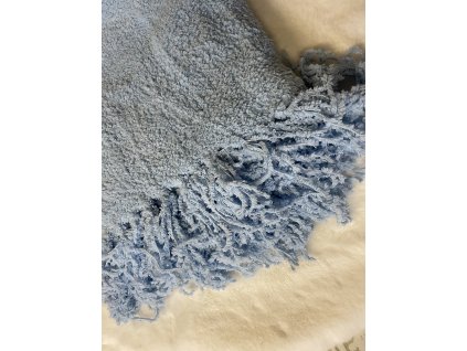 Deka pléd 130x170cm modrý s třásněmi