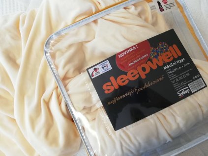 prostěradlo mikroflanel sleepwell žluté měsíční třpyt