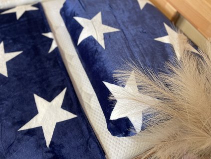 Povlečení mikroplyš /mikroflanel hvězdy tmavě modré 140x200cm,70x90cm