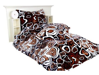 polvečení mikroflanel hnědý vzor