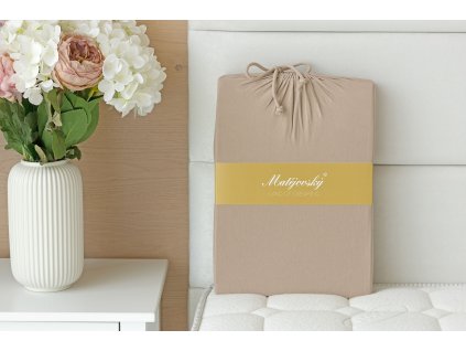 prostěradlo jersey elastan hnědé