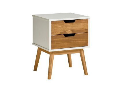 noční stolek na nožičkách bílý vosk