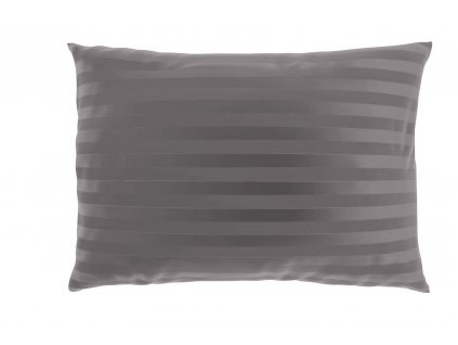 povlak na polštář bavlněný satén s proužkem světle šedý