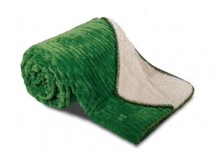 deka s beránkem manžestr vroubkovaná tmavěě zelená