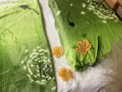 Povlečení mikroplyš /mikroflanel pampeliška zelená 140x200 cm, 70x90 cm