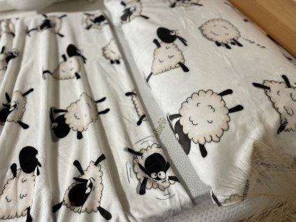 Povlečení mikroflanel Sleep well ovečky 140x200cm,70x90cm