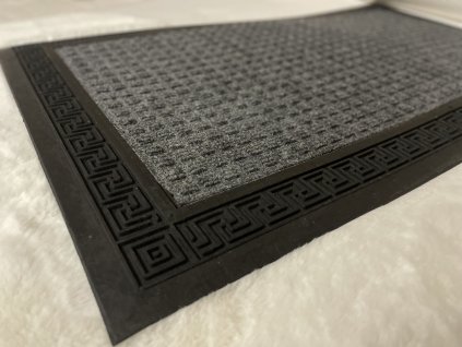 Rohožka guma s kobercem šedá 45x75 cm