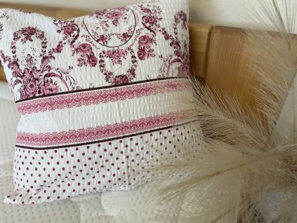 Povlak na polštář krep spring růžové 40x40cm